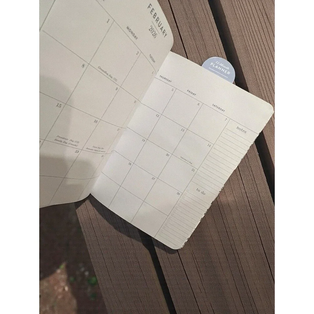 Eccolo World Planner Floral Hardcover Daily Weekly Calendar Organizer BLUE/WHITE